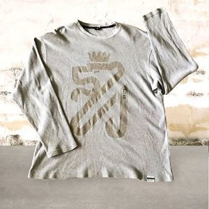 SEAN JOHN Top “SJ169” Long Sleeves Pullover Gray Graphic Size XL